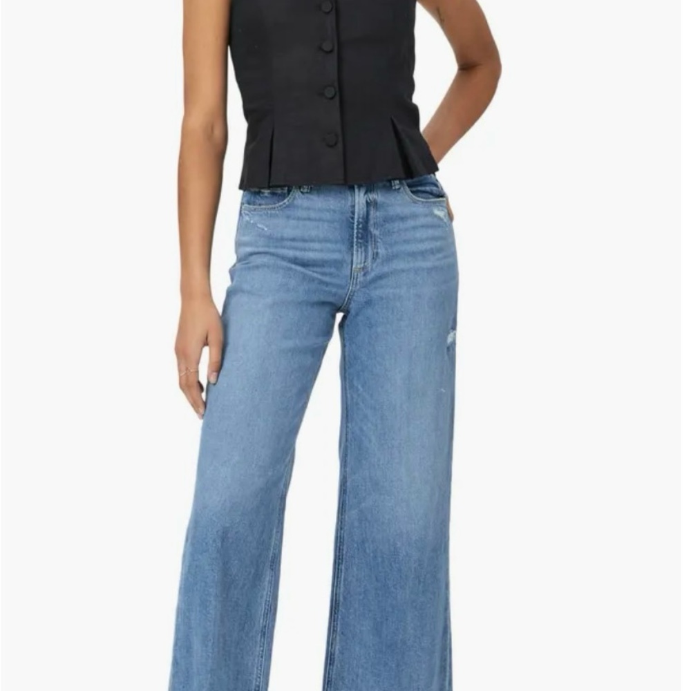 PAIGE Blue Wide Leg Flare Jeans